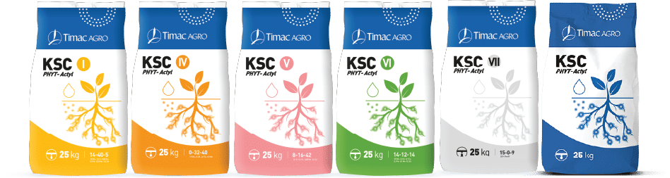 KSC bags, showing the several formulations available.